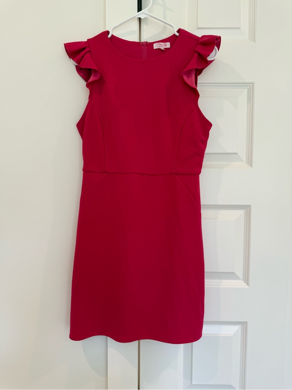 Pink Lily Hot Pink Ruffle Sleeve Mini Dress
